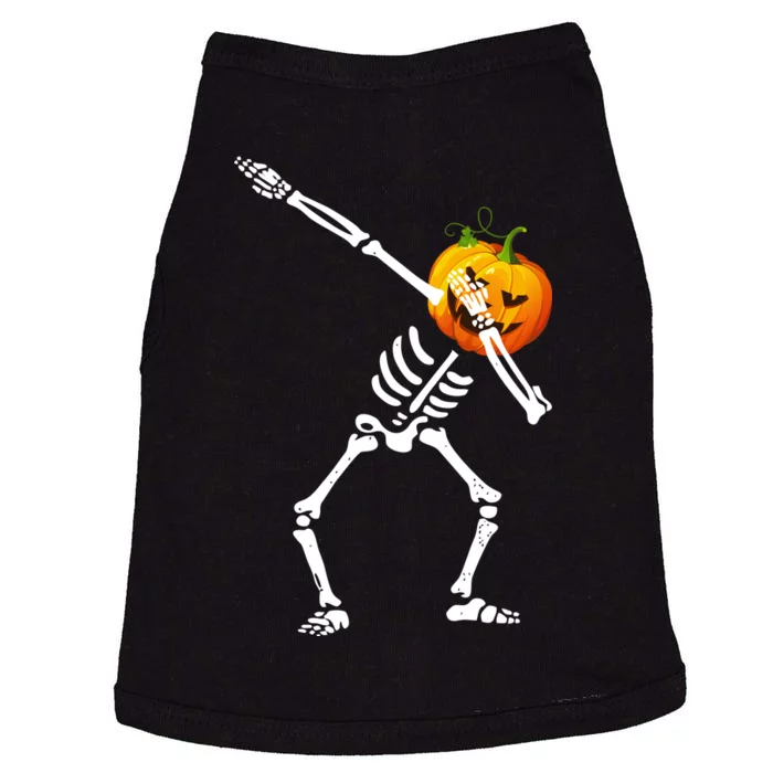 Dabbing Skeleton Pumpkin Face Halloween Doggie Tank