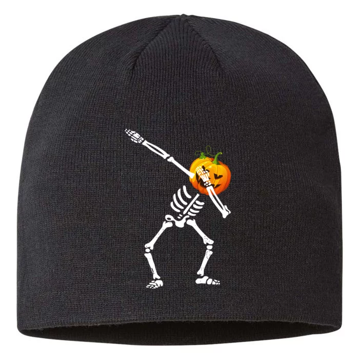 Dabbing Skeleton Pumpkin Face Halloween 8 1/2in Sustainable Knit Beanie