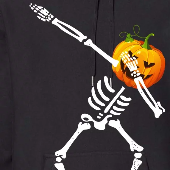 Dabbing Skeleton Pumpkin Face Halloween Premium Hoodie