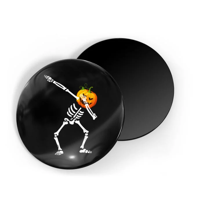 Dabbing Skeleton Pumpkin Face Halloween Magnet