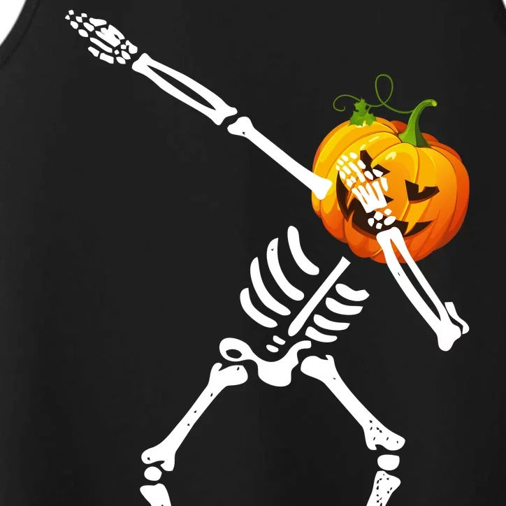 Dabbing Skeleton Pumpkin Face Halloween Performance Tank