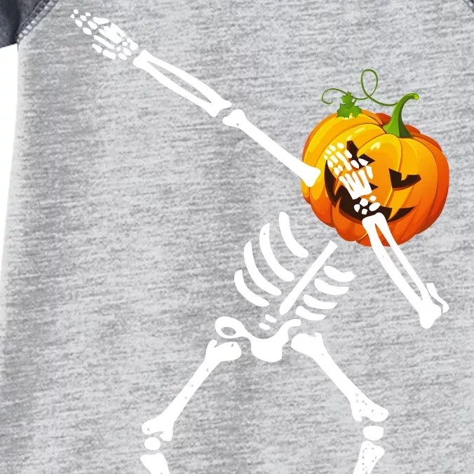 Dabbing Skeleton Pumpkin Face Halloween Infant Baby Jersey Bodysuit