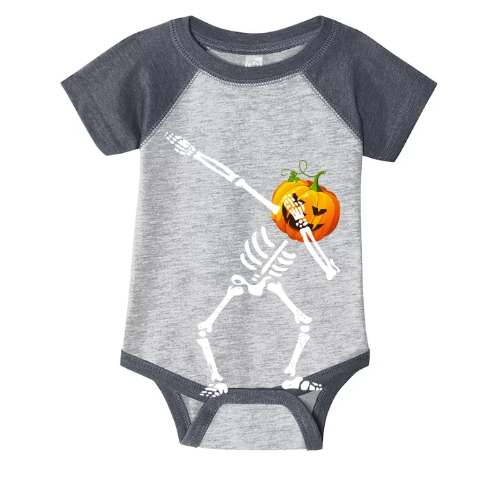 Dabbing Skeleton Pumpkin Face Halloween Infant Baby Jersey Bodysuit