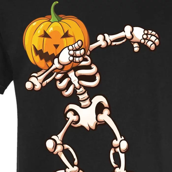 Dabbing Skeleton Pumpkin Head Garment-Dyed Heavyweight T-Shirt