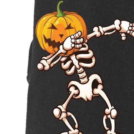 Dabbing Skeleton Pumpkin Head Doggie 3-End Fleece Hoodie