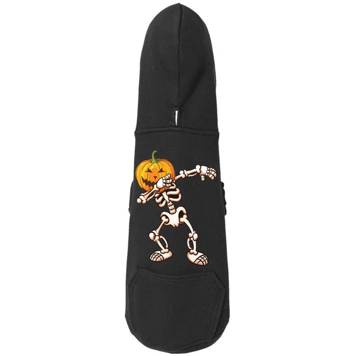 Dabbing Skeleton Pumpkin Head Doggie 3-End Fleece Hoodie