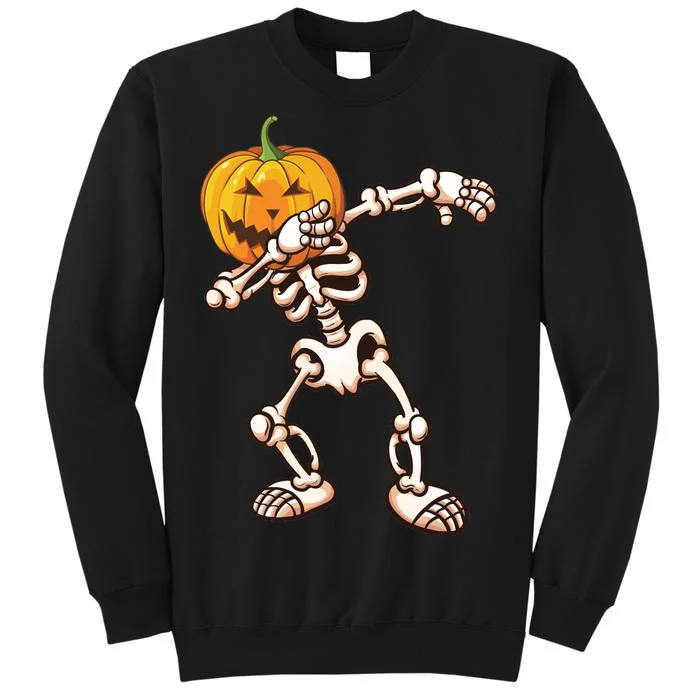 Dabbing Skeleton Pumpkin Head Sweatshirt