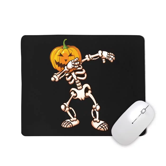 Dabbing Skeleton Pumpkin Head Mousepad