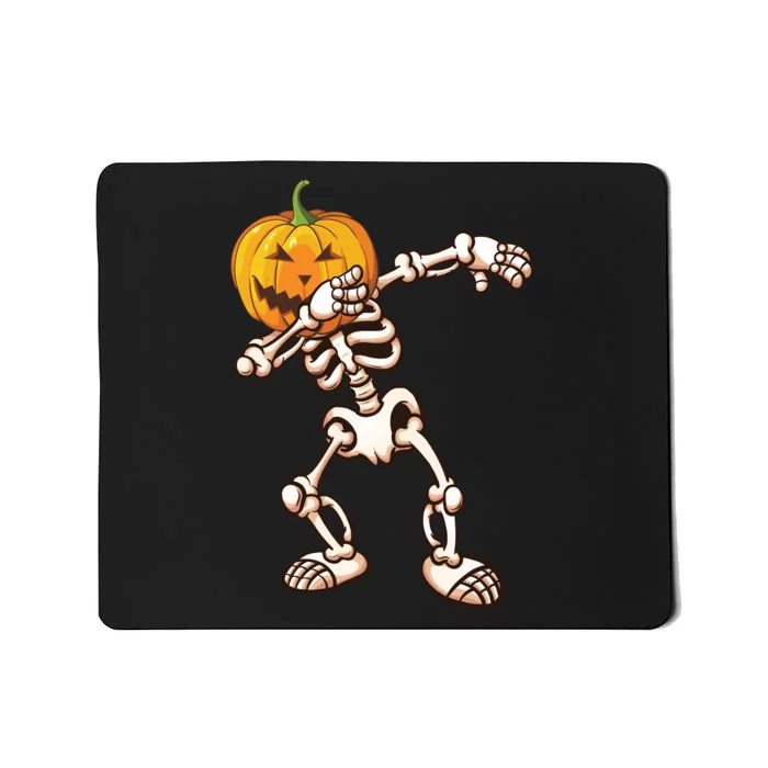 Dabbing Skeleton Pumpkin Head Mousepad