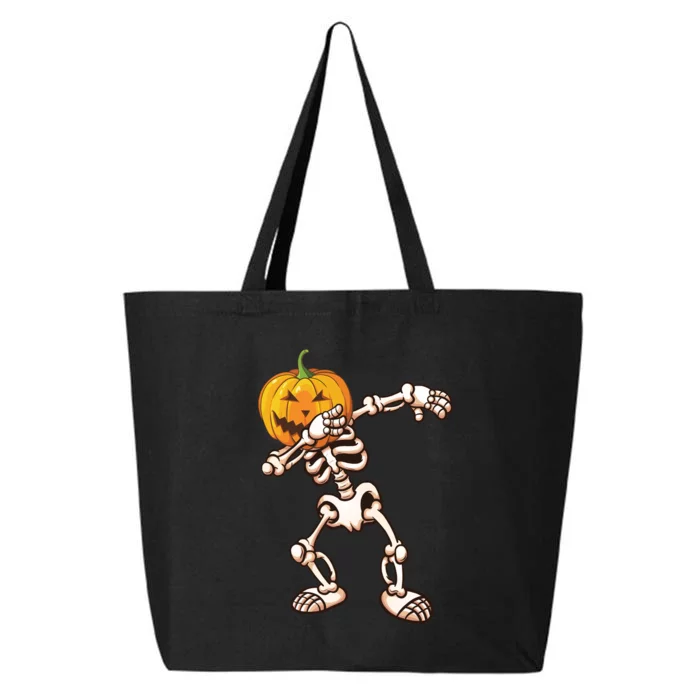 Dabbing Skeleton Pumpkin Head 25L Jumbo Tote