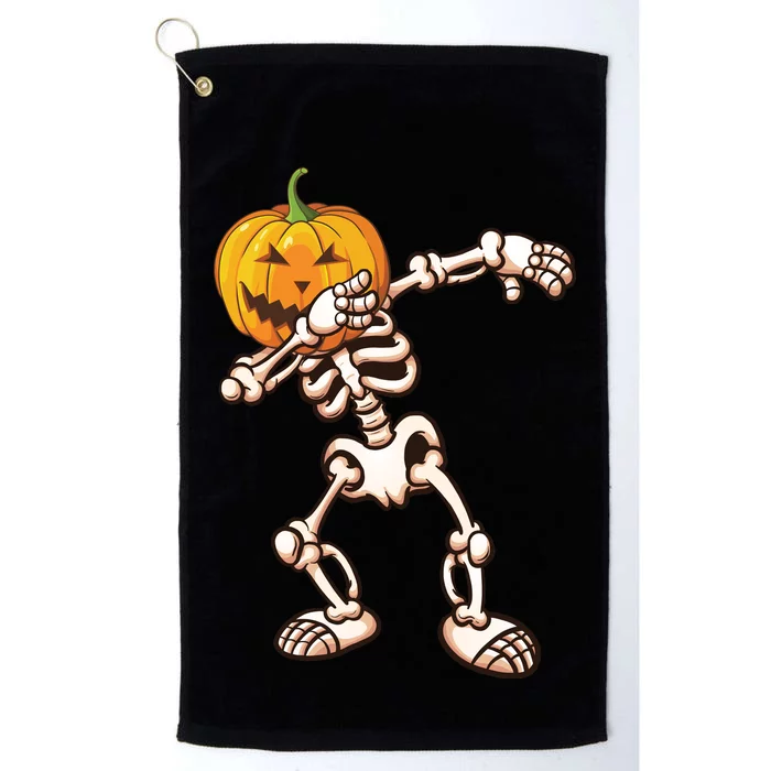 Dabbing Skeleton Pumpkin Head Platinum Collection Golf Towel