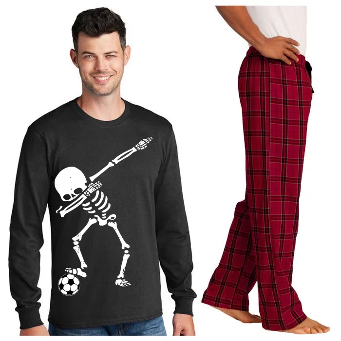 Dabbing Skeleton Soccer Dab Long Sleeve Pajama Set