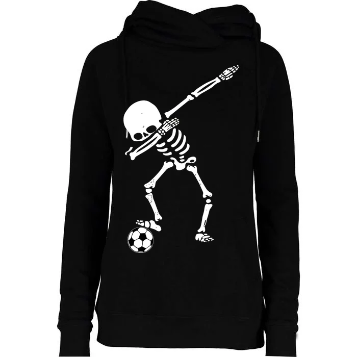 Dabbing Skeleton Soccer Dab Womens Funnel Neck Pullover Hood