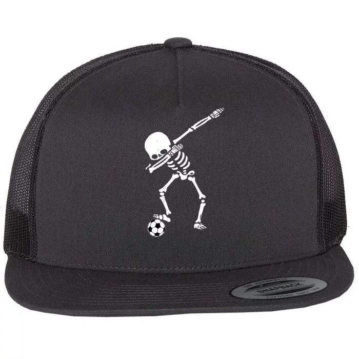 Dabbing Skeleton Soccer Dab Flat Bill Trucker Hat