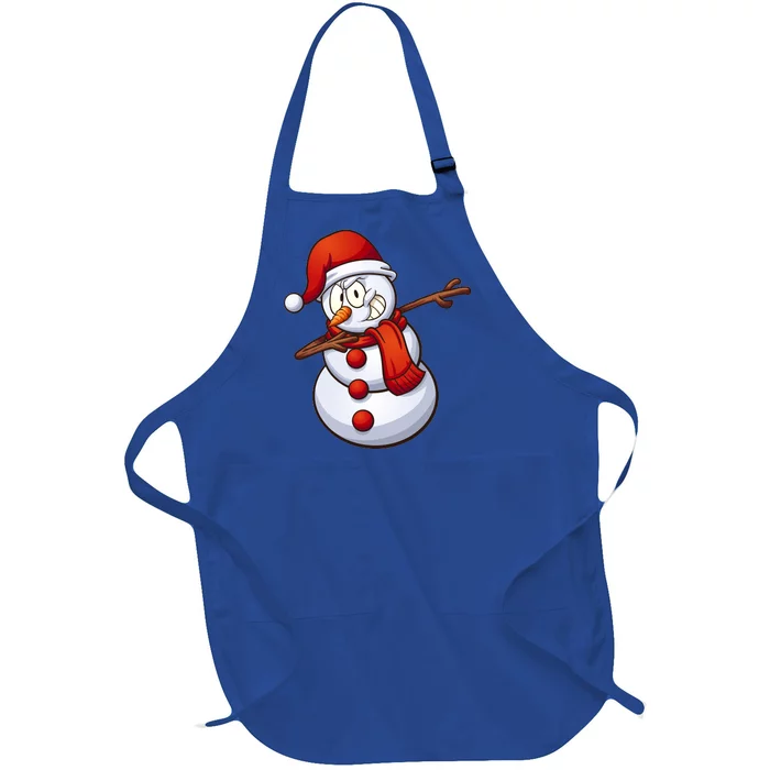 Dabbing Snowman Full-Length Apron With Pocket