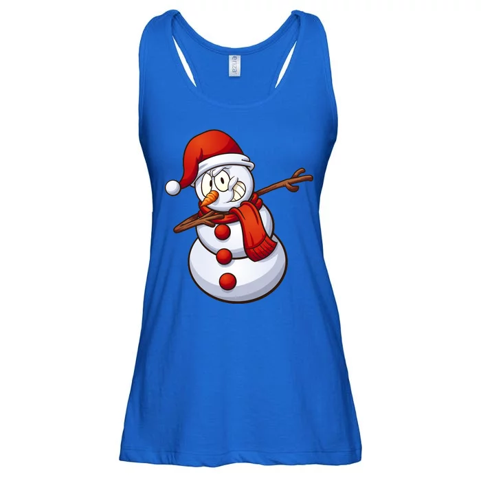 Dabbing Snowman Ladies Essential Flowy Tank