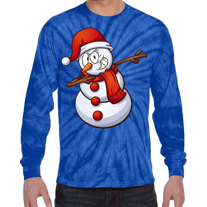 Dabbing Snowman Tie-Dye Long Sleeve Shirt