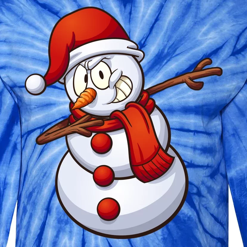 Dabbing Snowman Tie-Dye Long Sleeve Shirt