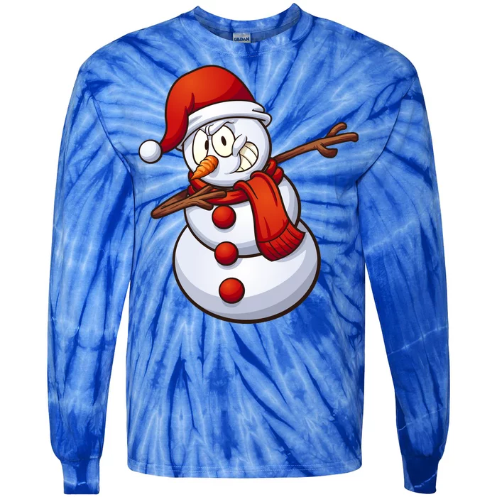 Dabbing Snowman Tie-Dye Long Sleeve Shirt