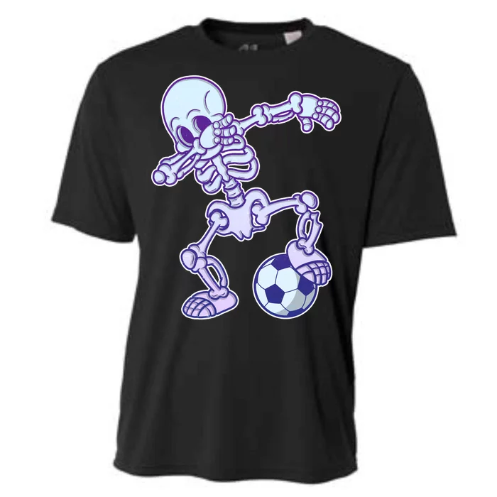 Dabbing Soccer Skeleton Cooling Performance Crew T-Shirt