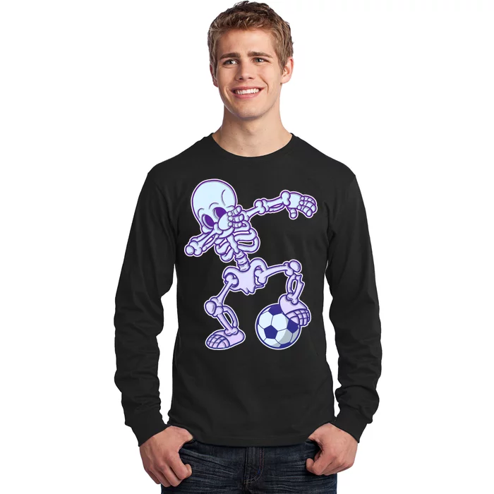 Dabbing Soccer Skeleton Long Sleeve Shirt