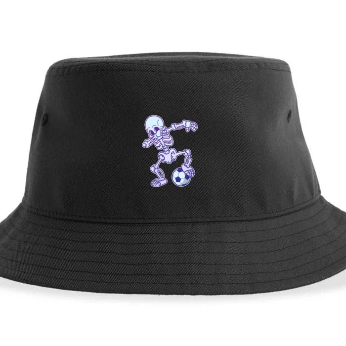 Dabbing Soccer Skeleton Sustainable Bucket Hat