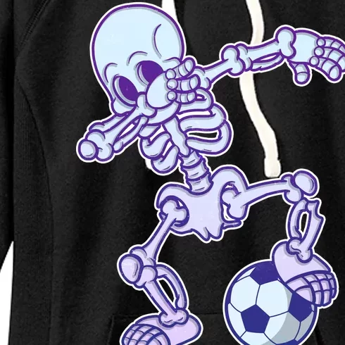 Dabbing Soccer Skeleton Women's Fleece Hoodie