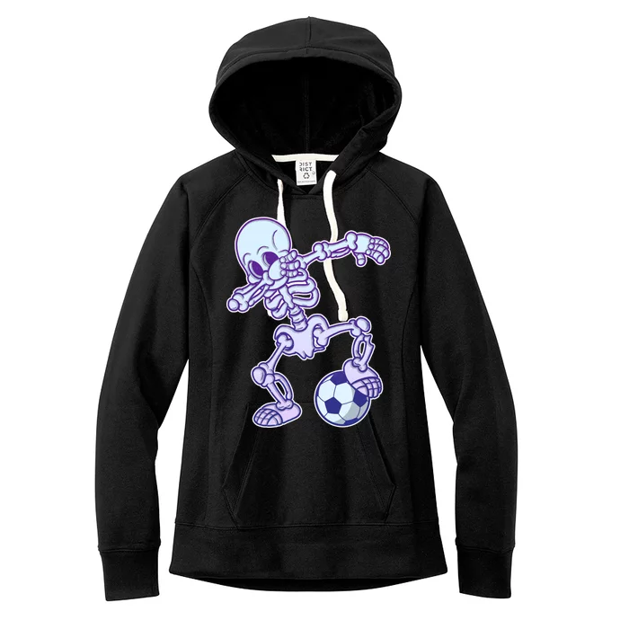 Dabbing Soccer Skeleton Women's Fleece Hoodie