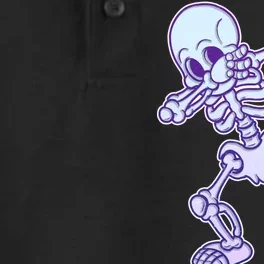 Dabbing Soccer Skeleton Dry Zone Grid Performance Polo