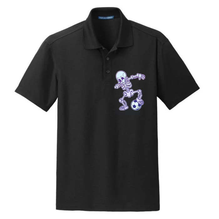 Dabbing Soccer Skeleton Dry Zone Grid Performance Polo