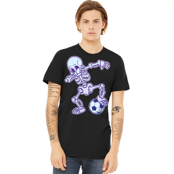 Dabbing Soccer Skeleton Premium T-Shirt