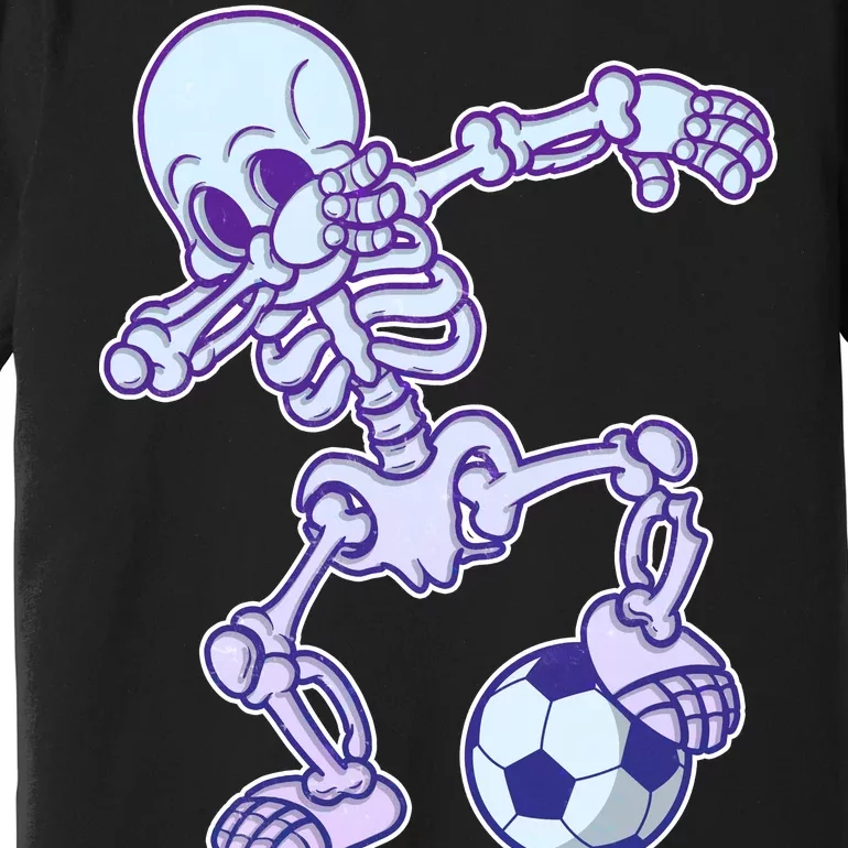 Dabbing Soccer Skeleton Premium T-Shirt