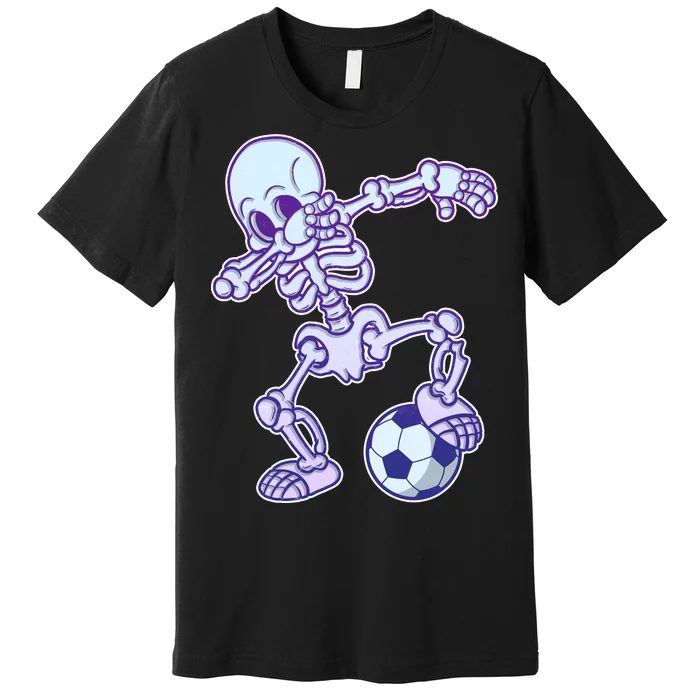 Dabbing Soccer Skeleton Premium T-Shirt