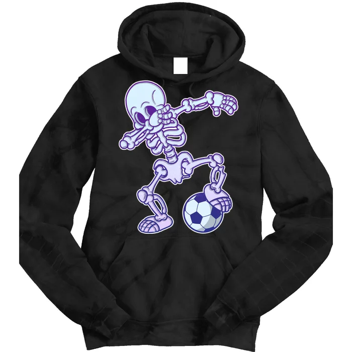 Dabbing Soccer Skeleton Tie Dye Hoodie