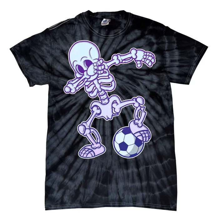 Dabbing Soccer Skeleton Tie-Dye T-Shirt