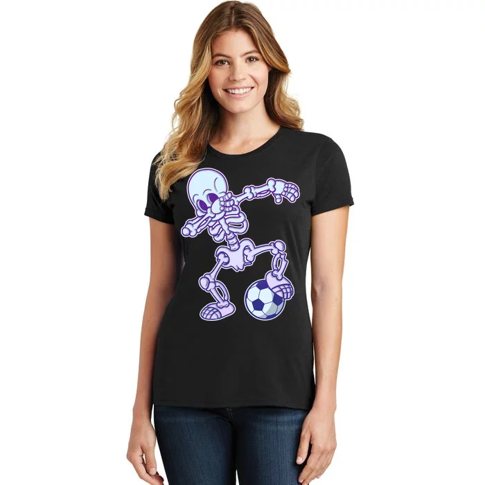 Dabbing Soccer Skeleton Women's T-Shirt