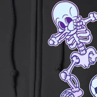 Dabbing Soccer Skeleton Full Zip Hoodie