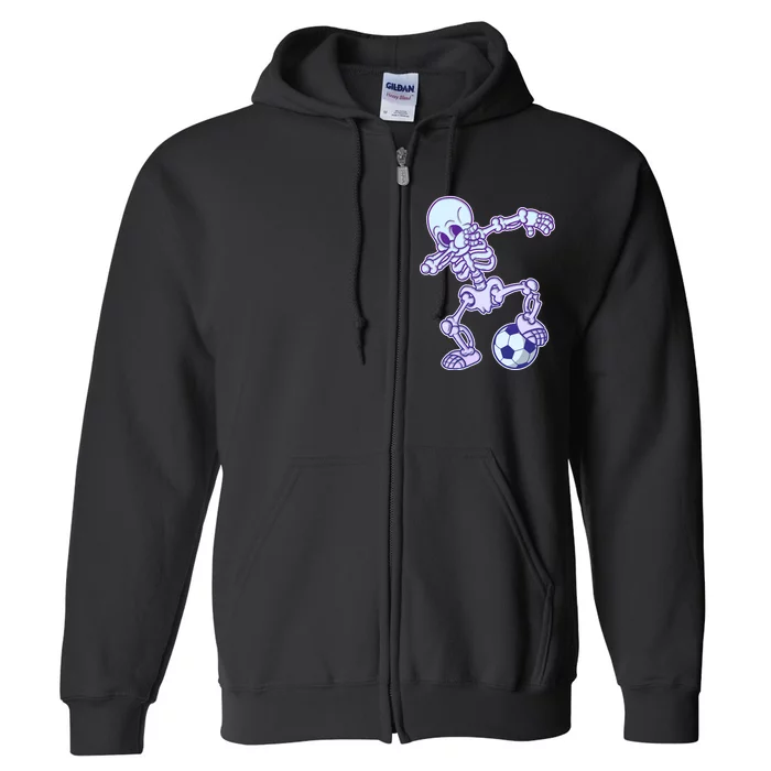 Dabbing Soccer Skeleton Full Zip Hoodie