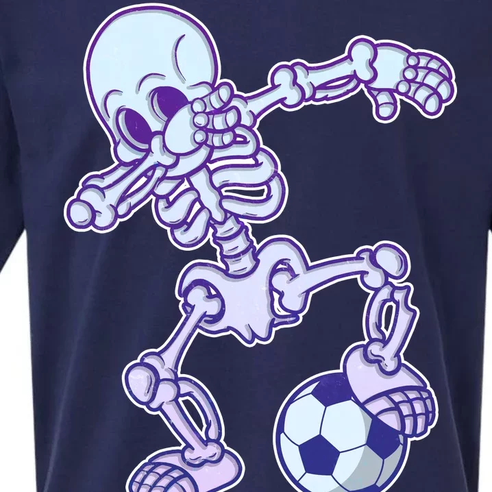 Dabbing Soccer Skeleton Sueded Cloud Jersey T-Shirt