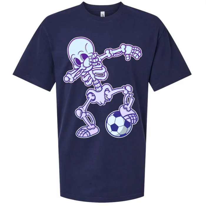 Dabbing Soccer Skeleton Sueded Cloud Jersey T-Shirt