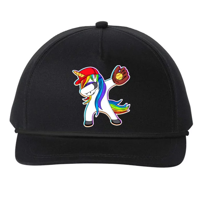 Dabbing Softball Unicorn Snapback Five-Panel Rope Hat