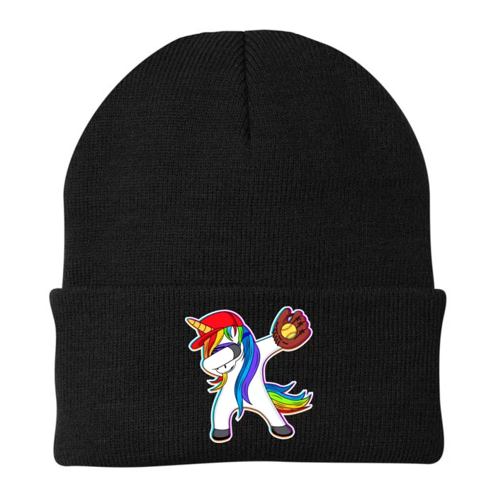 Dabbing Softball Unicorn Knit Cap Winter Beanie