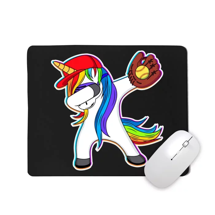 Dabbing Softball Unicorn Mousepad