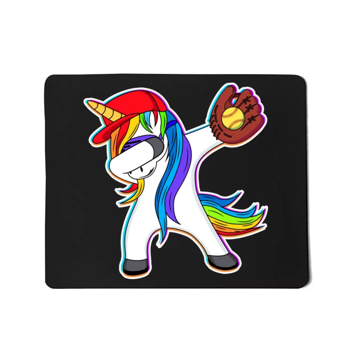 Dabbing Softball Unicorn Mousepad