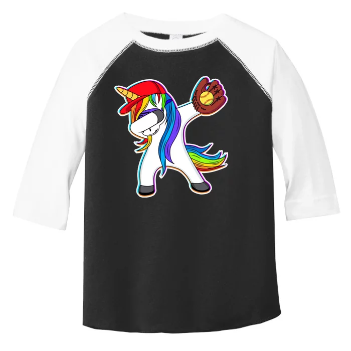 Dabbing Softball Unicorn Toddler Fine Jersey T-Shirt