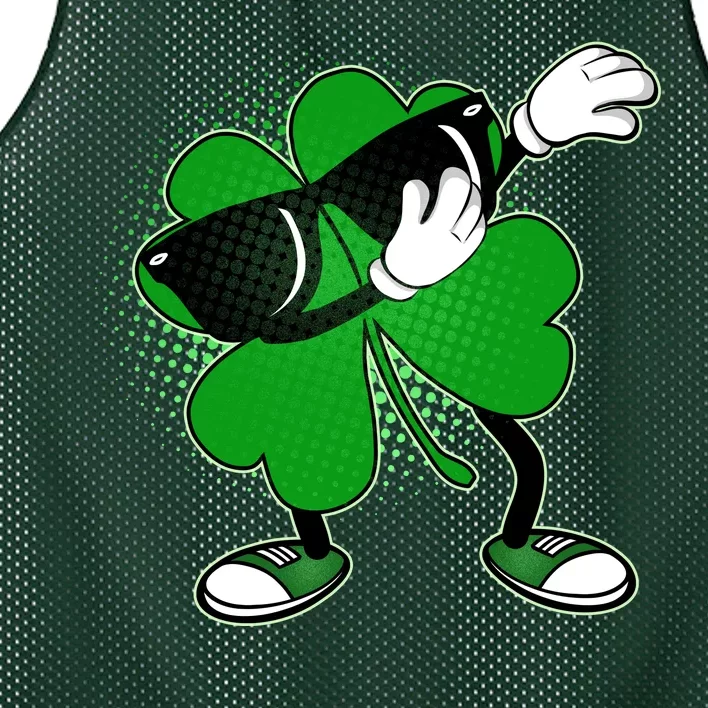 Dabbing St. Patrick's Day Shamrock Mesh Reversible Basketball Jersey Tank