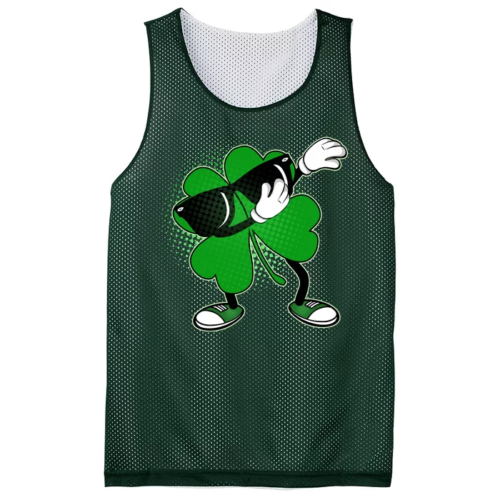 Dabbing St. Patrick's Day Shamrock Mesh Reversible Basketball Jersey Tank