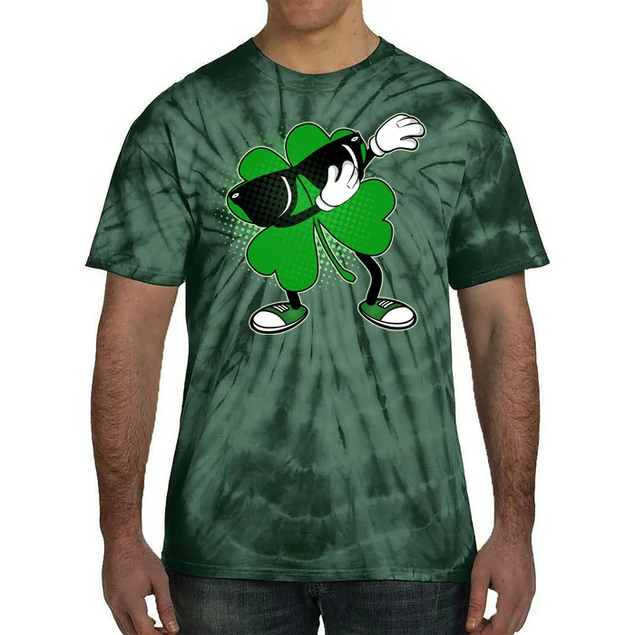 Dabbing St. Patrick's Day Shamrock Tie-Dye T-Shirt