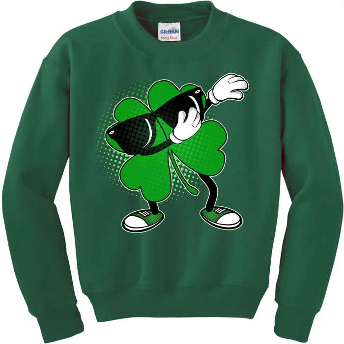 Dabbing St. Patrick's Day Shamrock Kids Sweatshirt