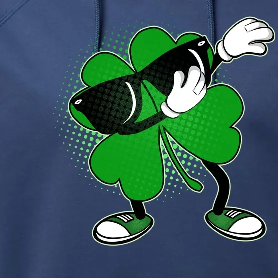 Dabbing St. Patrick's Day Shamrock Performance Fleece Hoodie